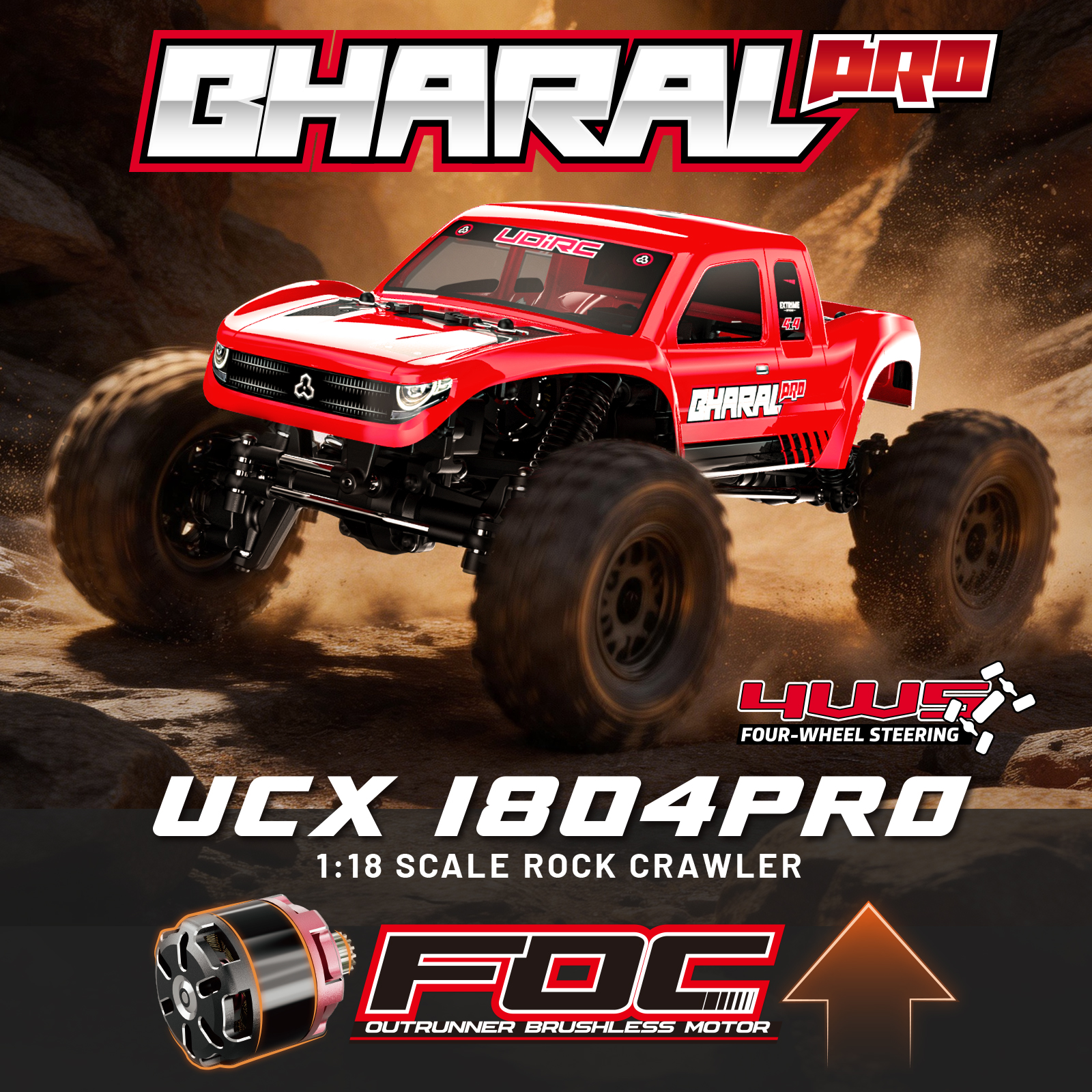 Rc Hobby Pro - UDIRC UCX1804PRO 1:18 Scale RC Rock