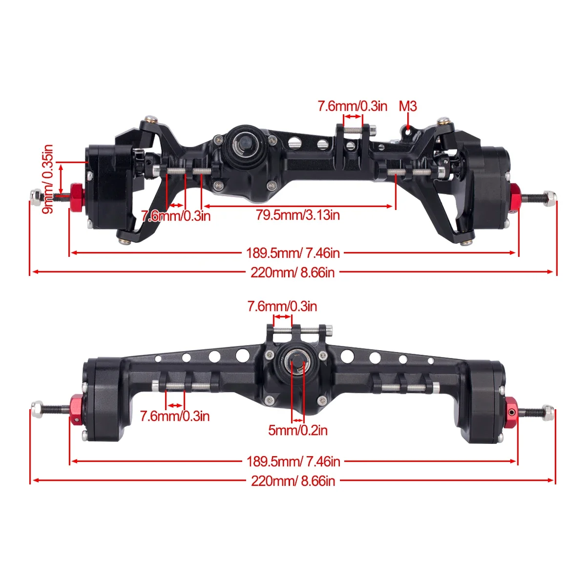 CNC Aluminum SCX10 III Front R - đánh giá và giá Rc Hobby Racing