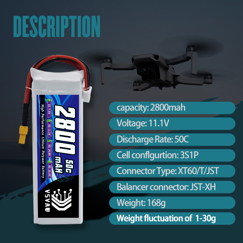 VSVAW 3S 2800mAh Lipo Battery  - đánh giá và giá Rc Hobby Airplanes