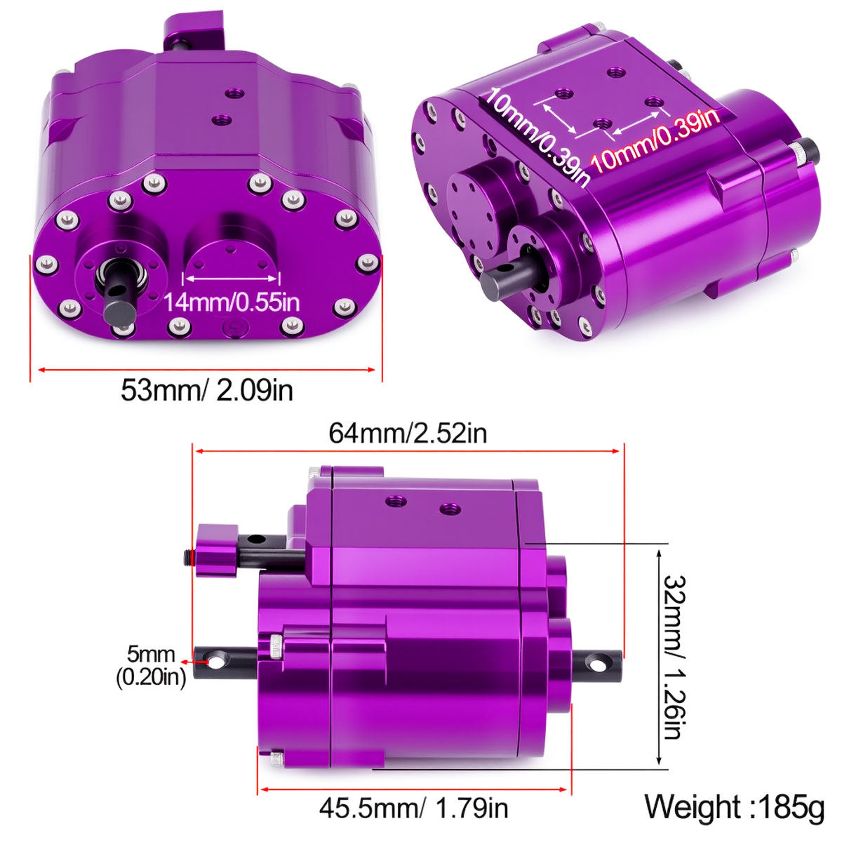 Metal 2-Speed 48P Transfer Cas - đánh giá và giá Rc Hobby Racing