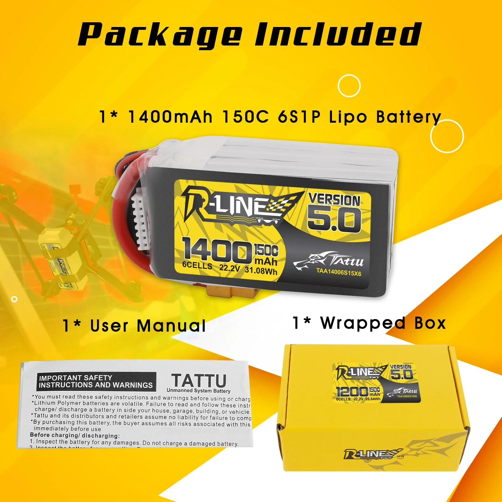 Tattu R-Line 1200mAh 1400mAh 6 - đánh giá và giá Rc Hobbyking