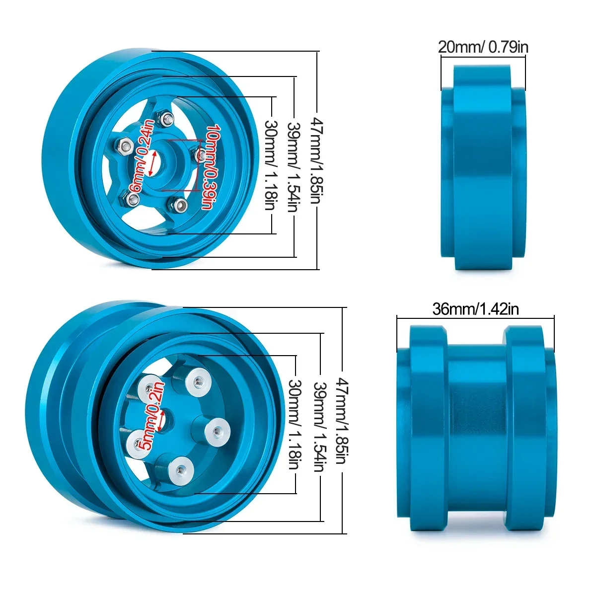 Aluminum Beadlock Wheels for 1 - đánh giá và giá Rc Hobby Kit